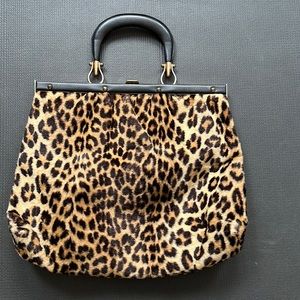 Leopard vintage Ronay top handle handbag